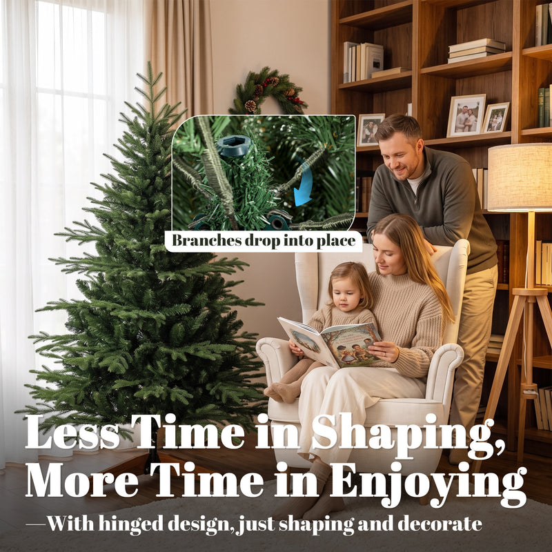 5ft Christmas tree with pine wood stand – image 6