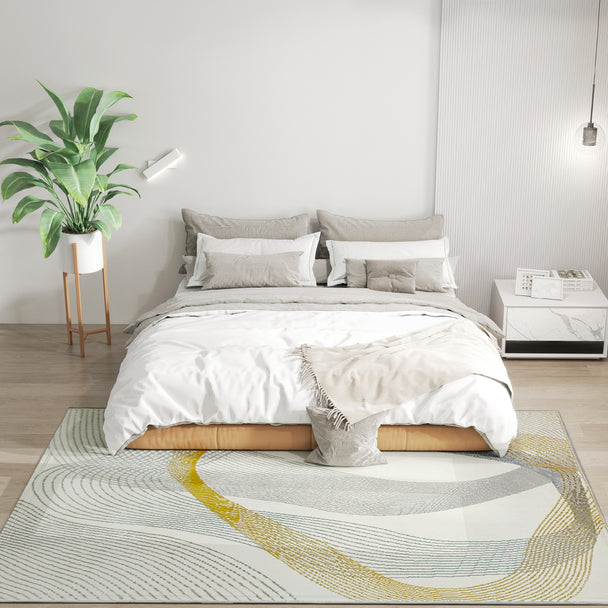 Cream wave pattern rug 230 x 160 cm – image 2