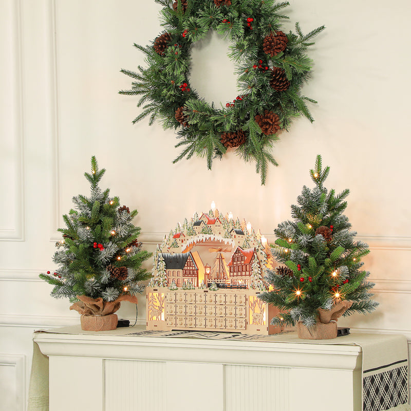 Set of 2 2ft pre-lit tabletop trees – image 10
