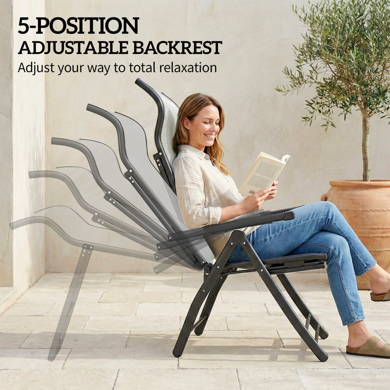 Folding reclining garden chairs – image 4