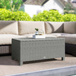 Rattan glass-top coffee table – image 2