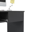 Grey computer desk with keyboard tray – image 9