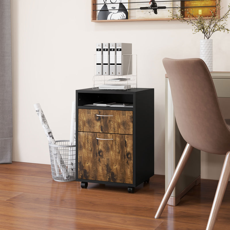 Mobile filing cabinet – rustic brown – image 9