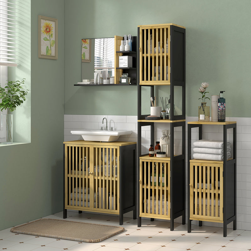Black bamboo under sink cabinet – image 2