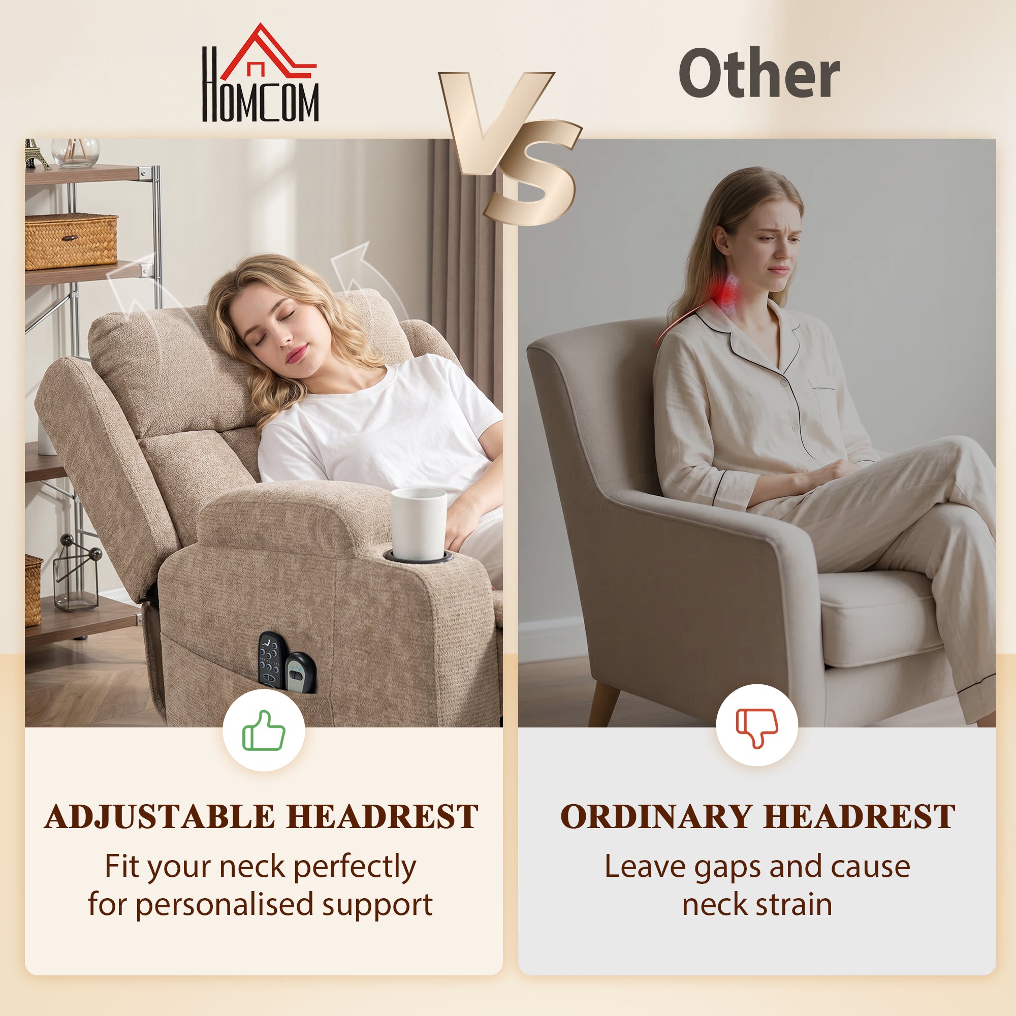 HOMCOM Power Lift Recliner Chair with Vibration Massage and Heat, Chenille Riser and Recliner Armchair for Elderly, Brown