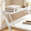 HOMCOM 70 cm Folding Computer Desk with Monitor Shelf - White – view 10