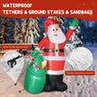 Ground stakes and tether ropes for securing the inflatable