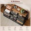 HOMCOM Chest of Eight Drawers, with Charging Station - Brown/Black – view 5