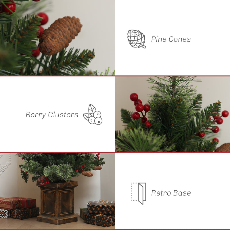 4ft pre-lit Christmas tree with retro base – image 6