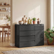 HOMCOM Modern Chest Of Drawers, 5 Drawer Dresser with Adjustable Shelf, Soft-Close Door, Black – view 9