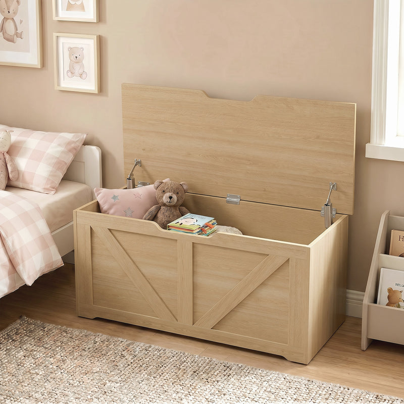 Natural wood 127L storage chest – image 8