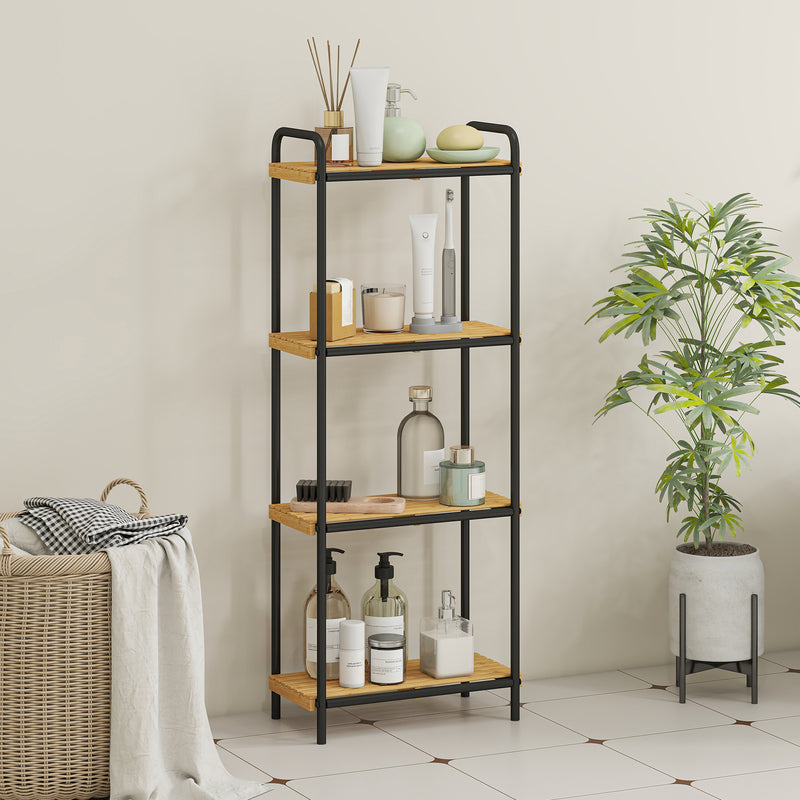 4-tier bamboo bathroom shelf – image 2