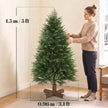 5ft Christmas tree with PE tips and fir wood base – image 3