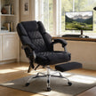 HOMCOM Office Chair with 6-point Vibration Massage and Heat, Fabric Desk Chair with Footrest, High Back, Black – view 10