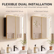 HOMCOM 76.2 x 11.6 x 61 cm Bathroom Mirror Cabinet, Wall Cabinet with Adjustable Shelves, Wall-Mounted or Recessed – view 5