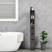 Slim brown bathroom cabinet – image 10