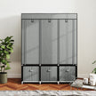 Light grey fabric wardrobe with drawers – image 9