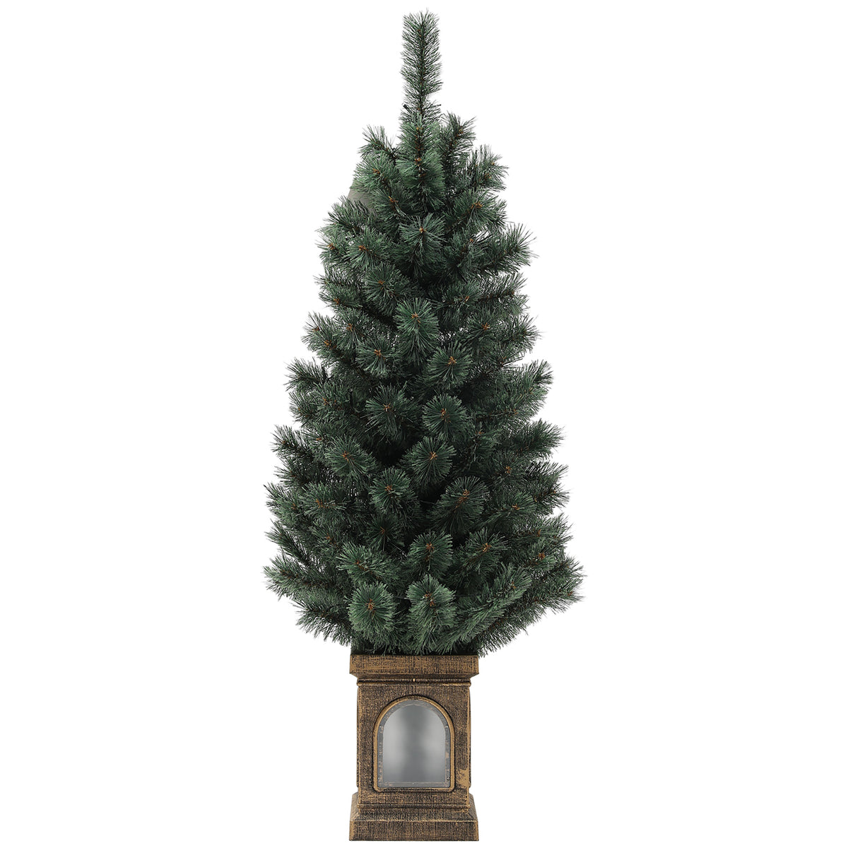 4ft green pre-lit Christmas tree with warm white LEDs and a square stand