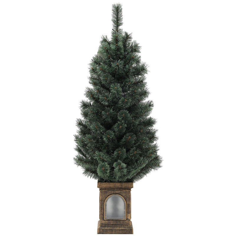 4ft green pre-lit Christmas tree with warm white LEDs and a square stand
