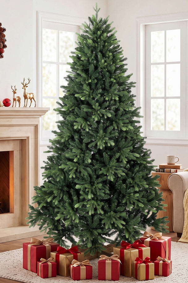 7ft Christmas tree with fir wood base – image 2