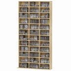 CD Storage Unit with Adjustable Shelves, 102 x 195 cm, Oak Tone