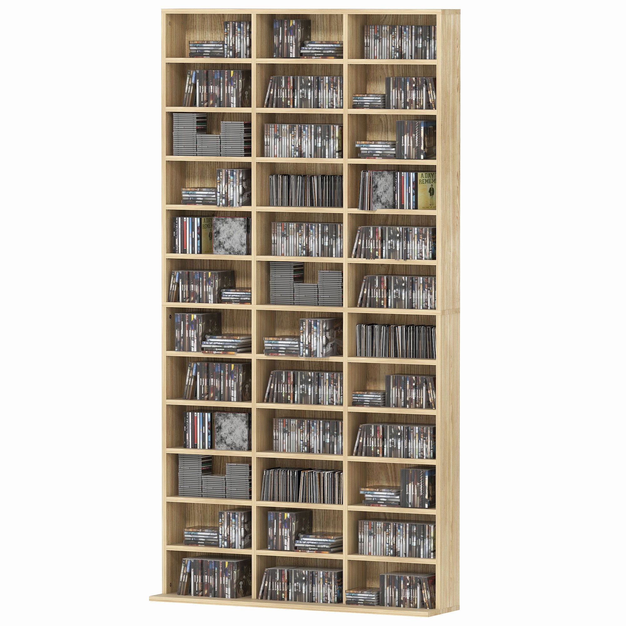 CD Storage Unit with Adjustable Shelves, 102 x 195 cm, Oak Tone