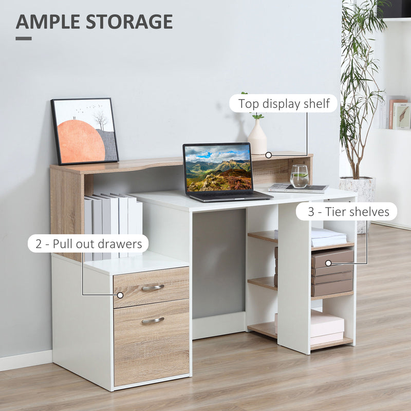 137 cm desk with drawers and printer stand – image 5
