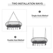 Outsunny Two-Seater Boho Macrame Hammock Swing - Grey – view 7