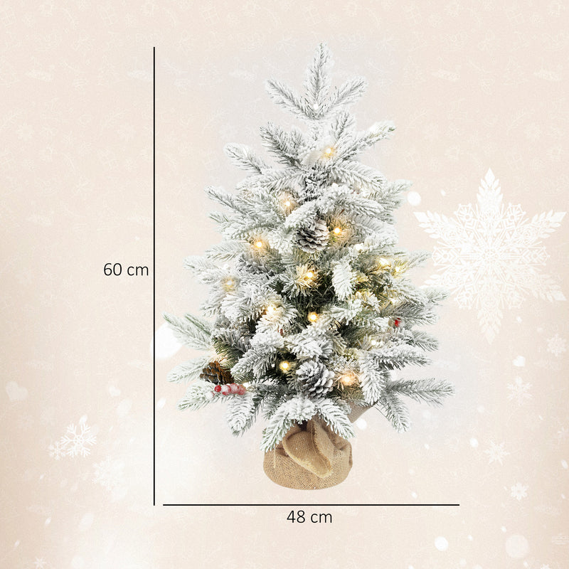 60 cm snowy tabletop tree with timer – image 3