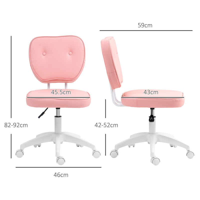 Pink armless vanity chair – image 3