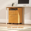 Mobile filing cabinet – natural wood – image 5