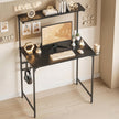 HOMCOM Computer Desk, 80cm Home Office Study Table with Hutch Shelf, Cup Holder, Headphone Hook, Black – view 8