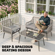 4-piece wide-seat rattan set, light grey – image 4