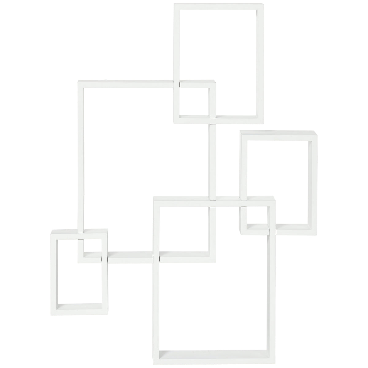 Interlocking Cube Floating Wall Shelves – White
