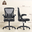 HOMCOM Office Chair, Mesh Desk Chair with Flip-up Armrests, Lumbar Support, Adjustable Height, Black – view 3