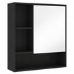 HOMCOM Bathroom Mirror Cabinet, Wall-Mounted Bathroom Cabinet with Mirror Door, Adjustable Shelves, Black