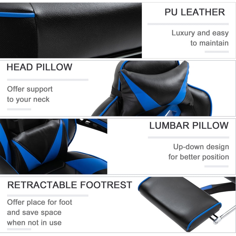 Racing gaming chair with footrest – image 7