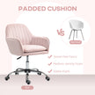 Velvet tub office chair – pink – image 4