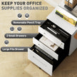 39 cm steel filing cabinet – white – image 4