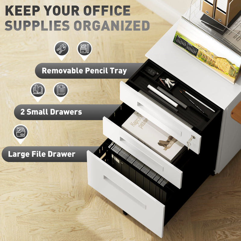 39 cm steel filing cabinet – white – image 4