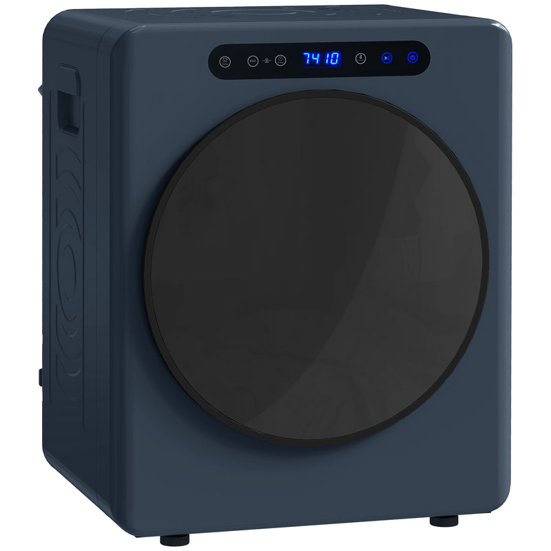 Blue 5 kg compact vented tumble dryer with stainless steel drum and front-loading door