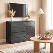 HOMCOM Modern Chest Of Drawers, 5 Drawer Dresser with Adjustable Shelf, Soft-Close Door, Black – view 8