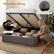 Dark grey tufted king ottoman bed – image 5