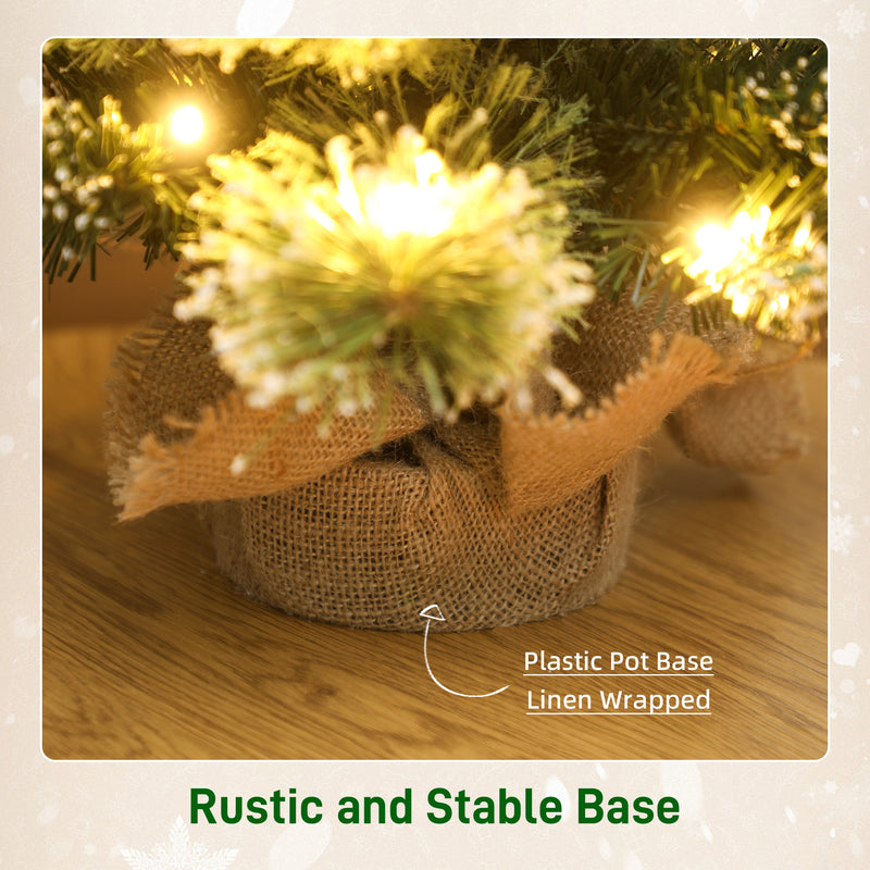 60 cm snowy tabletop tree with pine cones – image 7