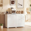 HOMCOM Sideboard, Modern Storage Cabinet with 2 Drawers, 3 Doors and Adjustable Shelves, White – view 8
