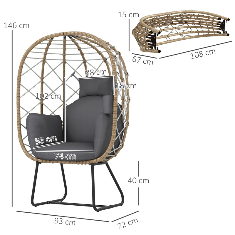 Standing rattan egg chair – image 3