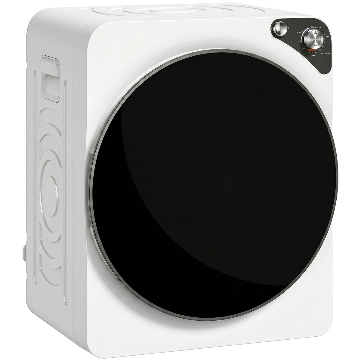White 5 kg compact vented tumble dryer with five drying modes and stainless steel drum
