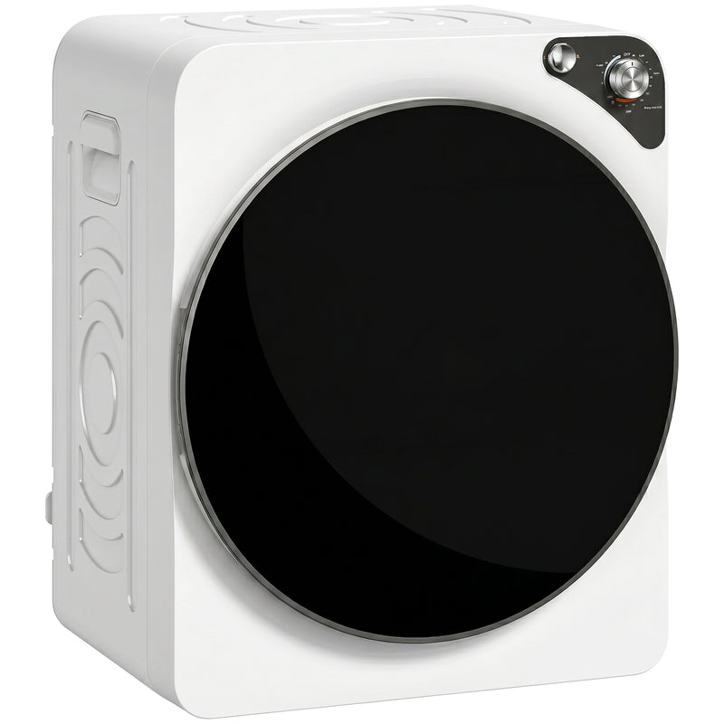 White 5 kg compact vented tumble dryer with five drying modes and stainless steel drum