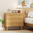 HOMCOM Dresser for Bedroom 3 Drawer Chest of Drawers with Steel Frame for Living Room in Oak – view 2