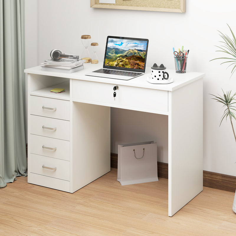 110 cm computer desk with 5 drawers – image 8